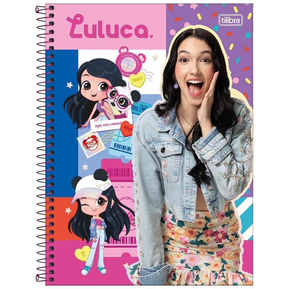 Caderno Luluca Capa Dura Espiral 1 Matéria 80F Escolar