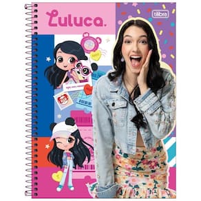 Caderno Luluca Capa Dura Espiral 1 Matéria 80F Escolar