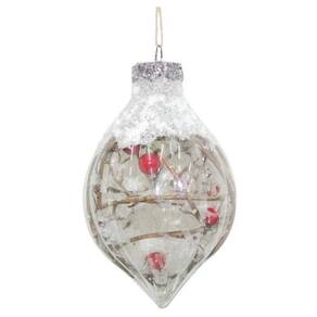 Enfeite De Natal Oval Transparente Arvore/Mesa/Porta 10Cm