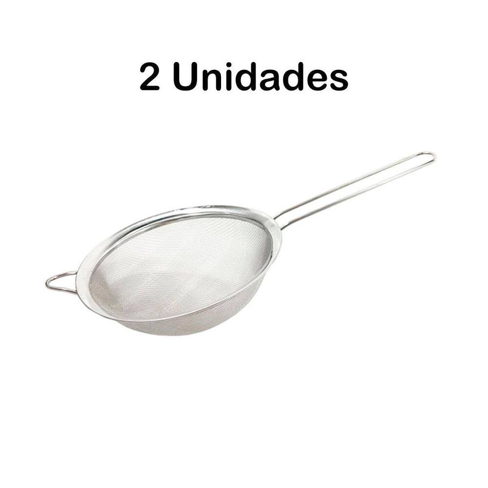 Kit 2 Unidades Peneira Moderna De Inox 16Cm