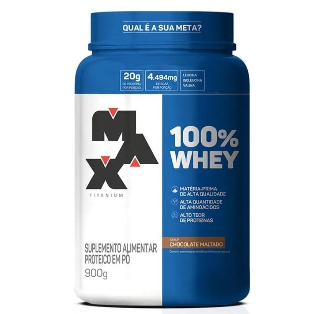 100% Whey 900G Max Titanium - Chocolate Maltado