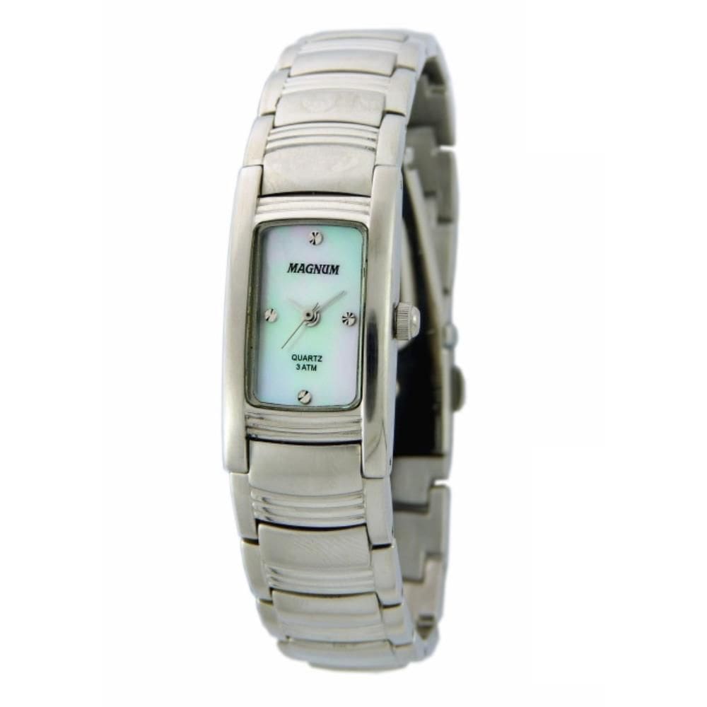 Relógio Magnum Feminino Ref: Ma28690Q Retangular Prateado