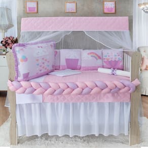 Kit Berço 12 Peças Almofadinhas Chuva De Amor Bebê Menina