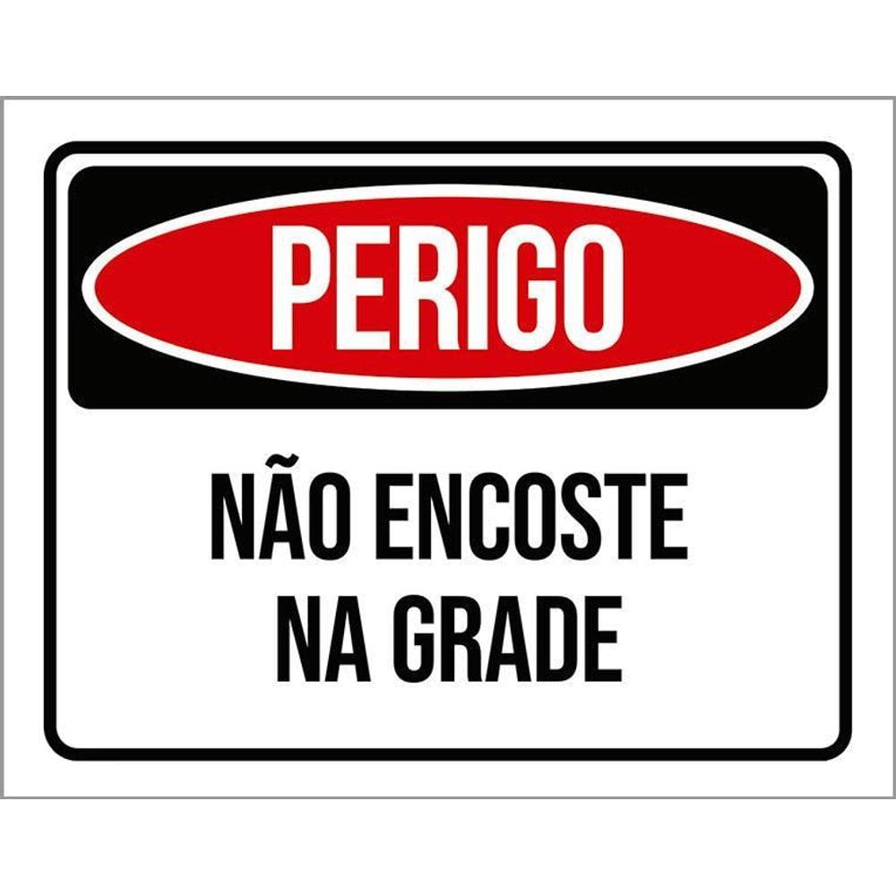 Kit 3 Placas Perigo Não Encoste Na Grade