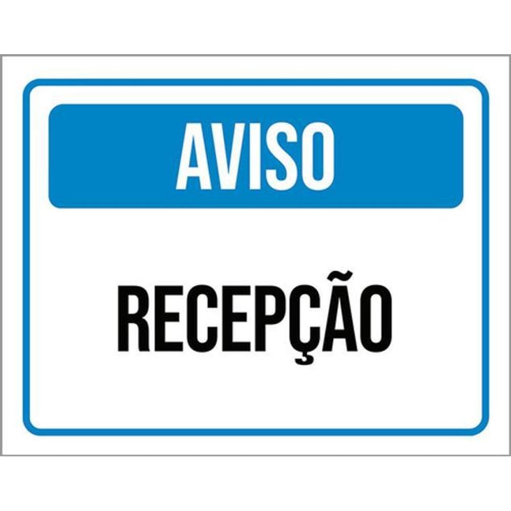 Kit 3 Placas Sinalização - Aviso Recepção Azul