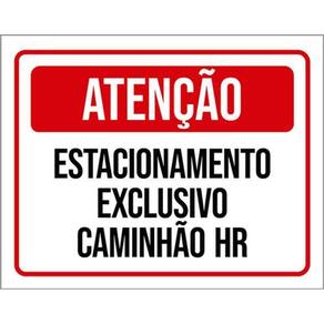 Kit 3 Placas Estacionamento Exclusivo Caminhão Hr