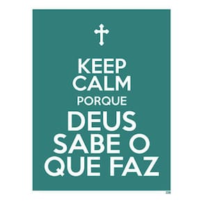 Kit 5 Placas Keep Calm Deus Sabe Que Faz 36X46