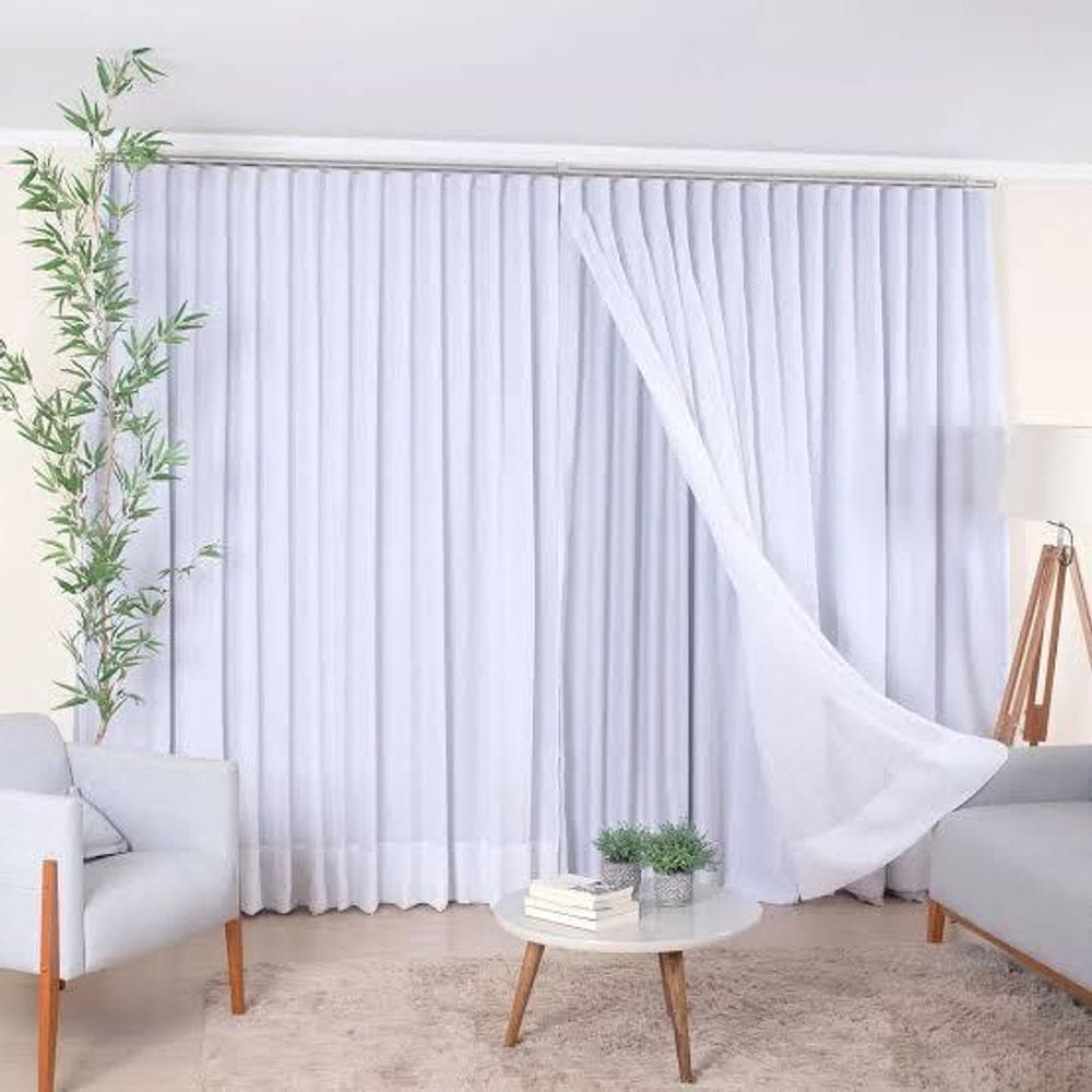 Cortina Gaze Linho Com Forro 6M X 2.80 Altura -Trilho Suíço