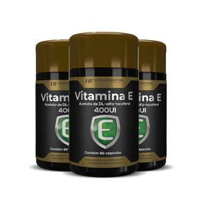 3X Vitamina E 400Ui Alfa Tocoferol 60 Caps Hf Suplementos