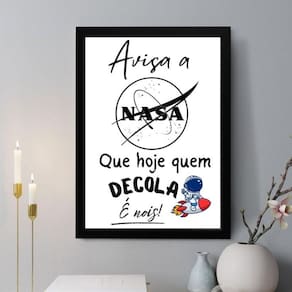 Quadro Decorativo Avisa A Nasa 24X18Cm - Com Vidro