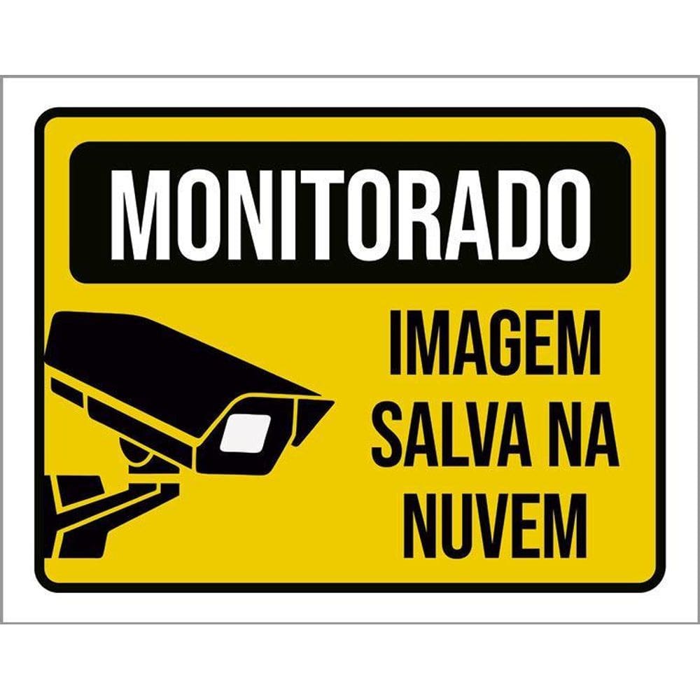 Placa Monitorado Imagem Salva Na Nuvem 36X46