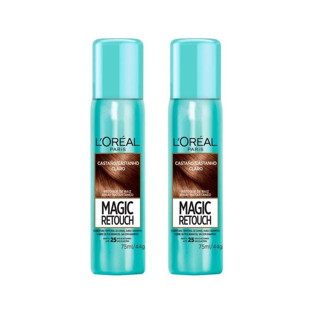 Coloraçao Loreal Magic Retouch 75Ml Spray Castanho Claro-2Un