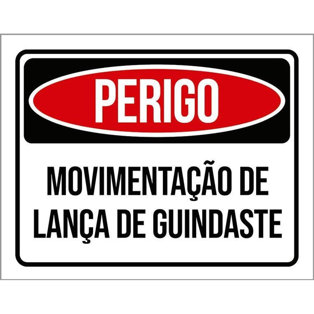 Placa Sinalização Perigo Movimentacão Lança Guindaste 36X46