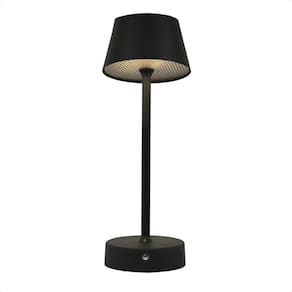 Luminária Abajur Mesa Led Louvre Touch Recarregável Preto