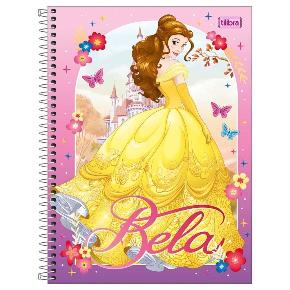 Caderno Princesas Disney Capa Dura Espiral 1 Matéria Escolar