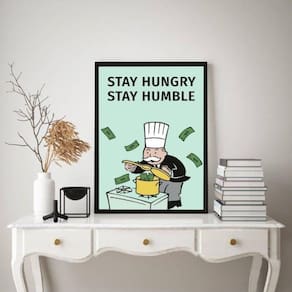 Quadro Stay Humble - Sr. Monopoly 45X34Cm - Com Vidro