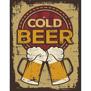 Kit 3 Placas Decorativa - Cold Beer Cerveja Modelo 2 Pints
