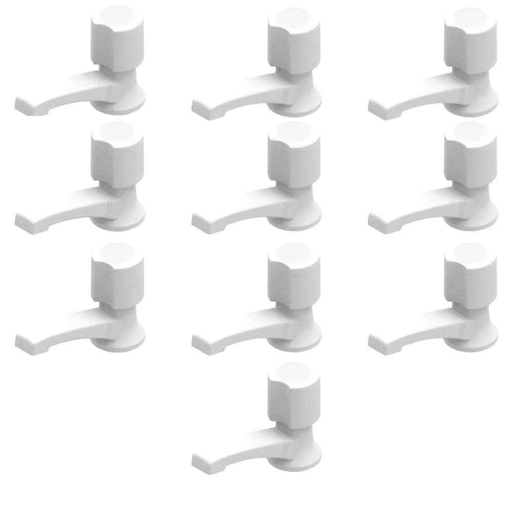 Torneira Para Lavatório Plástica Branca Kit 10 Un