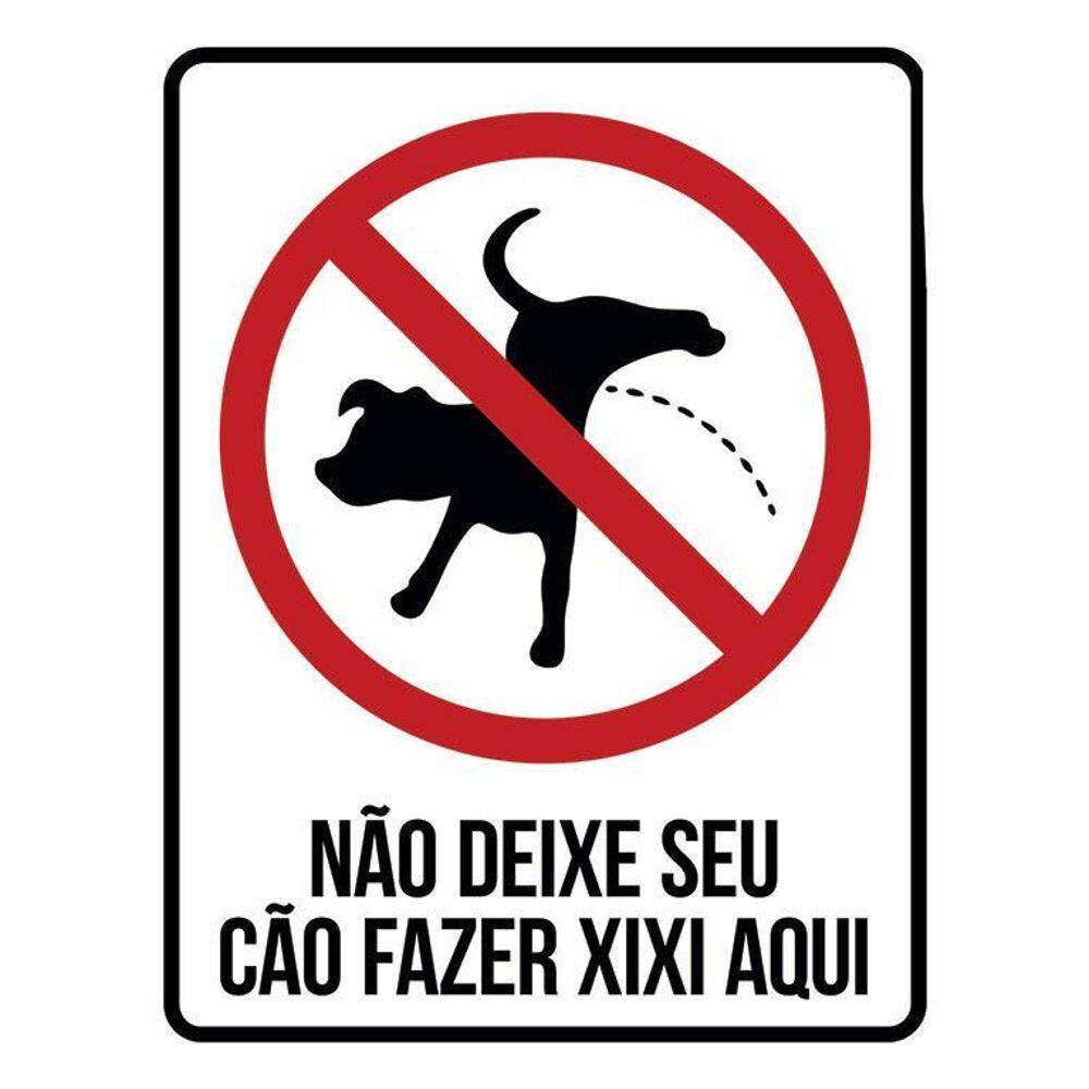 Placa Atenção Não Deixe Seu Cão Fazer Xixi Aqui V 36X46