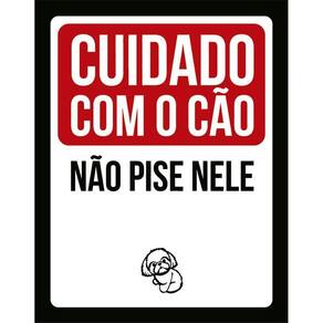 Placa Decorativa - Não Pise Nele Shih Tzu 36X46