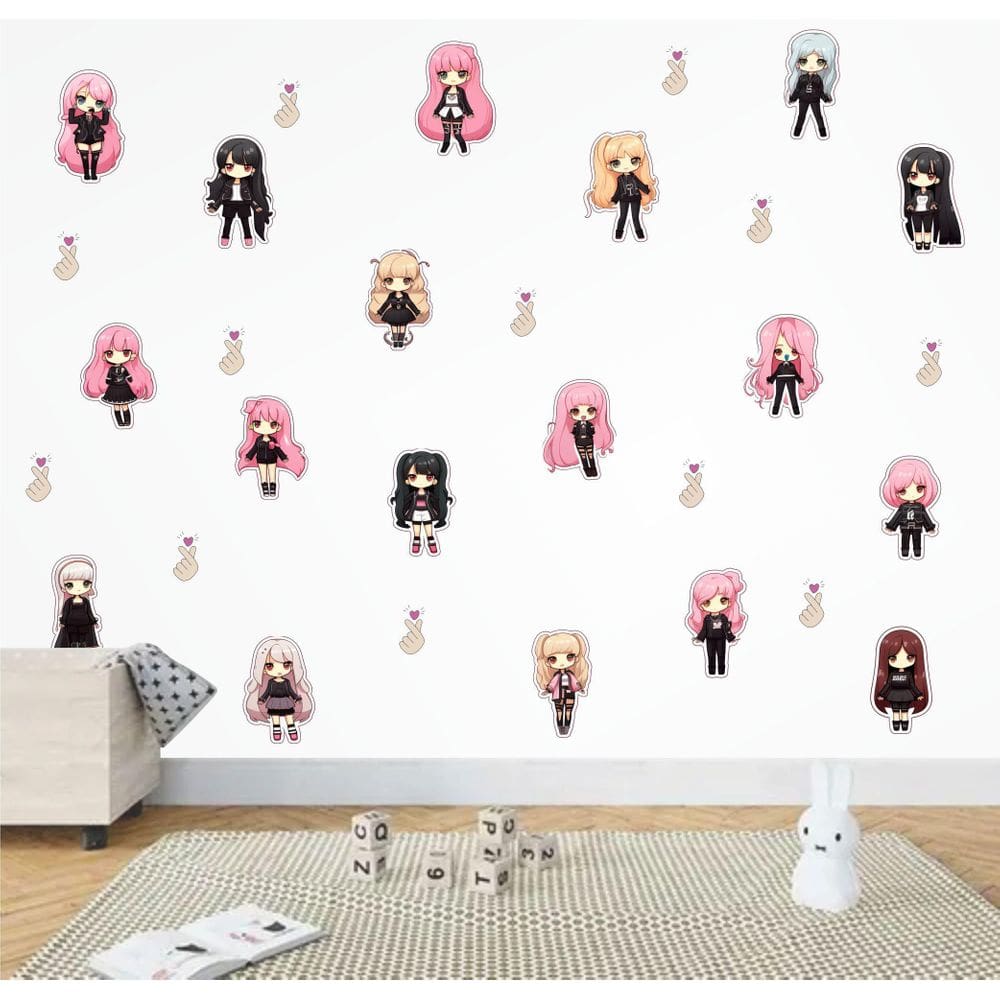 Adesivo De Parede K-Pop - Miniaturas De Garotas Kpop Teens