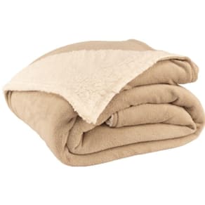 Cobertor Solteiro Canada Mantinha/sherpa 2 Peças - Caqui
