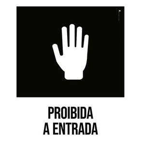 Kit 3 Placas Desenho Proibida A Entrada