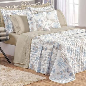 Cobre Leito King Top Line Estampado 180 Fios 3 Peças - Lince