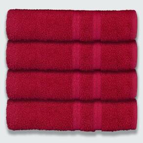 Kit 4 Toalhas De Banho 430g-m² Grande Super Grossa 80x150cm Itália Soft Cereja