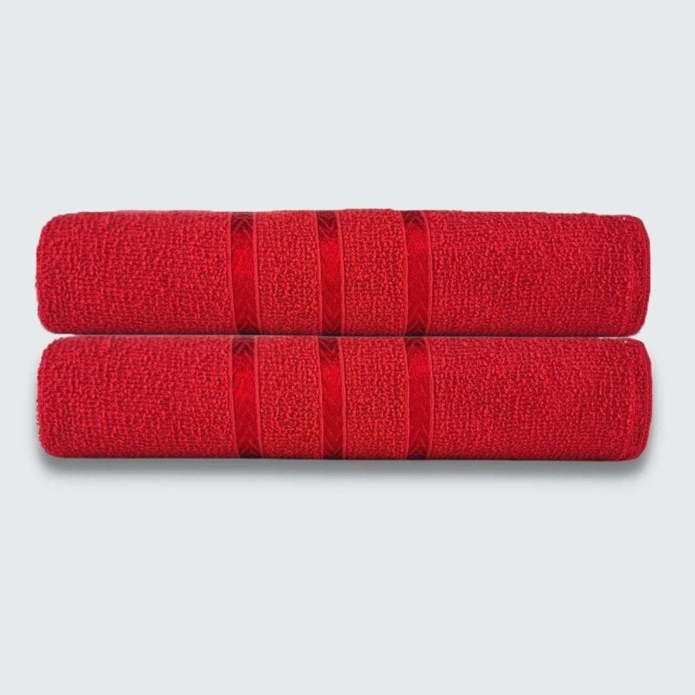 Toalhas P/ Secar Pet 2 Peças Beka 70x125 Cm 100% Algodão Vermelho
