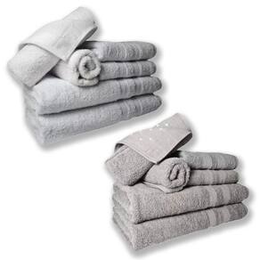 Jogo De Toalhas 4 Banhos 4 Rostos 4 Pisos Grande Grossa Branco+cinza