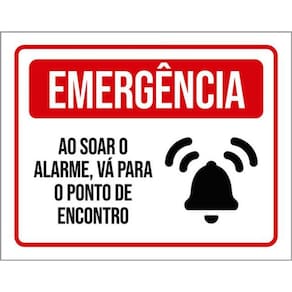 Kit 3 Placas Sinalização - Emergência Alarme Ponto Encontro