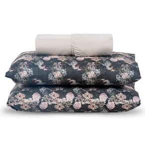 Jogo Cama Lençol Verace Queen Percal 300 Fios C/ Fronhas Estampadas 3 Peças - Cáqui