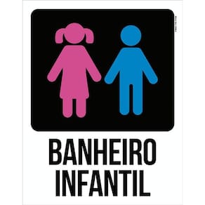 Placa Banheiro Infantil - Menino E Menina  36X46