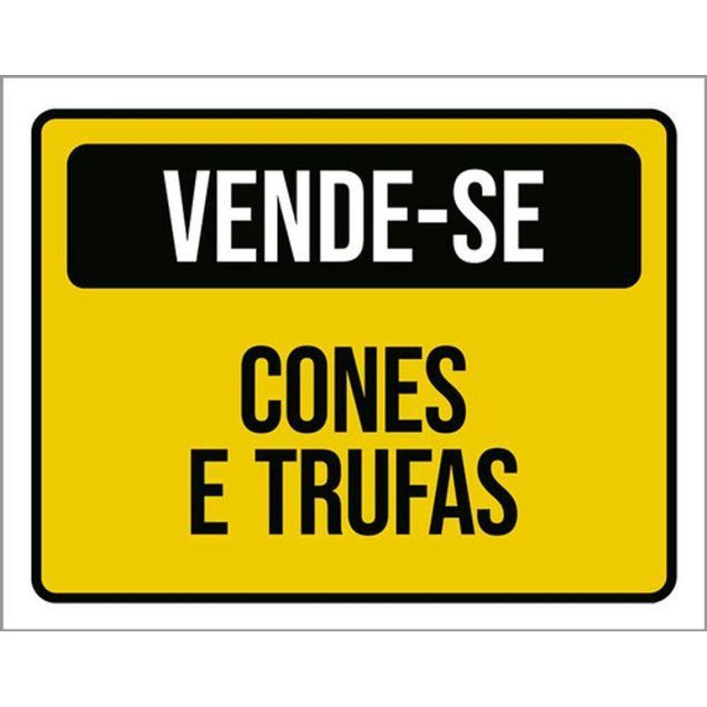 Kit 3 Placas Sinalização - Vende-Se Cones E Trufas