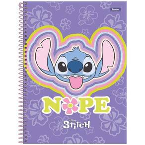 Caderno Stitch Universitário 10 Matérias Espiral Escolar