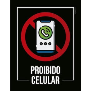 Kit 3 Placas Desenho - Proibido Celular