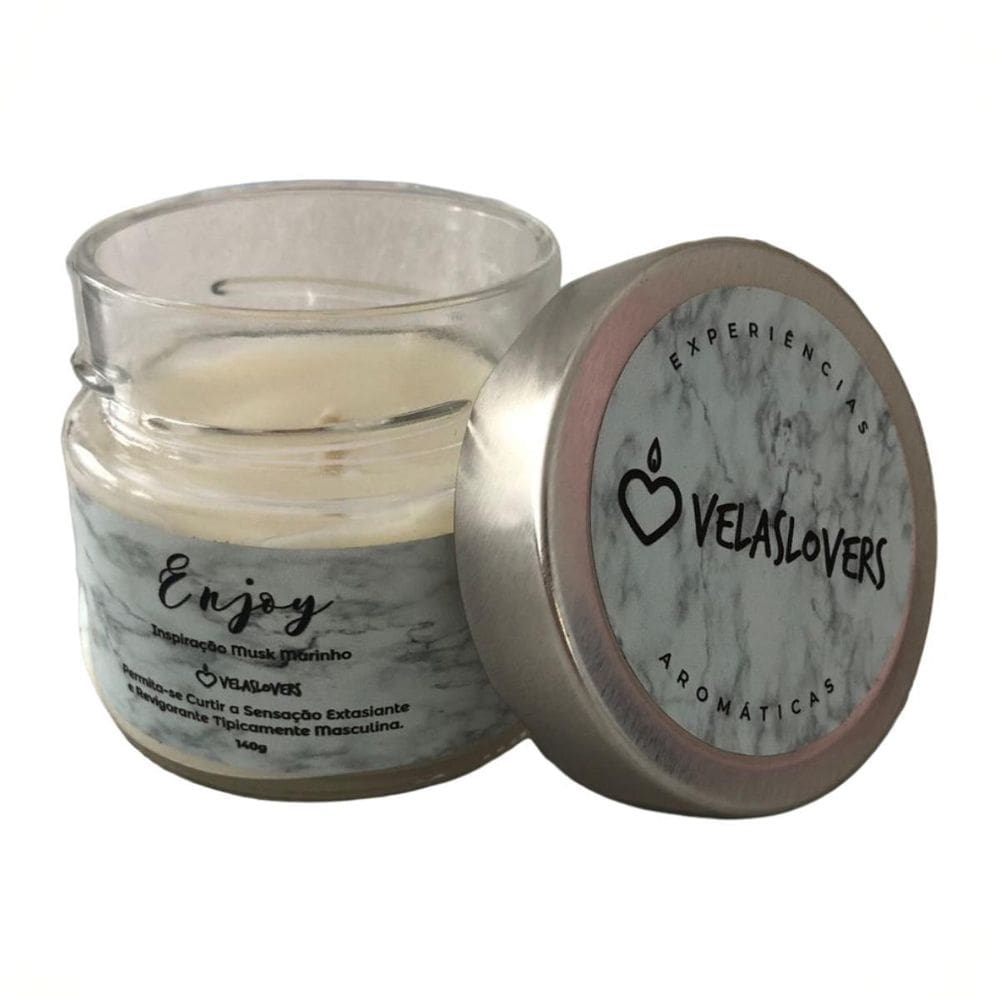 Vela Aromática Vegana 140G Musk Marinho Velas Lovers