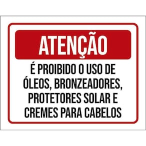 Kit 3 Placas Proibido Óleos Bronzeadores Cremes Protetor