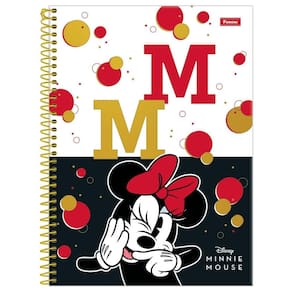 Caderno Minnie Mouse Disney Espiral 1 Matéria 80F Escolar