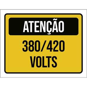Kit 3 Placas Atenção 380 420 Volts