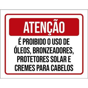 Kit 3 Placas Proibido Óleos Bronzeadores Cremes Protetor