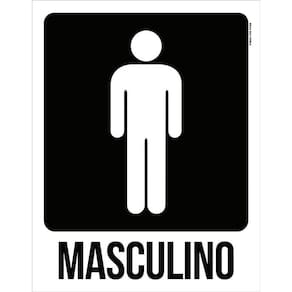 Placa Banheiro Masculino - Sinalização Toilet Atenção 36X46