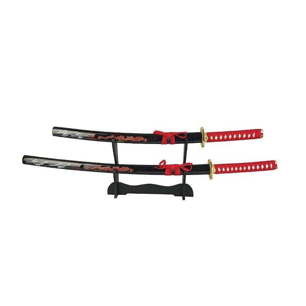 Kit Espada Katana Coleção Decoração Suporte Mesa Cosplay