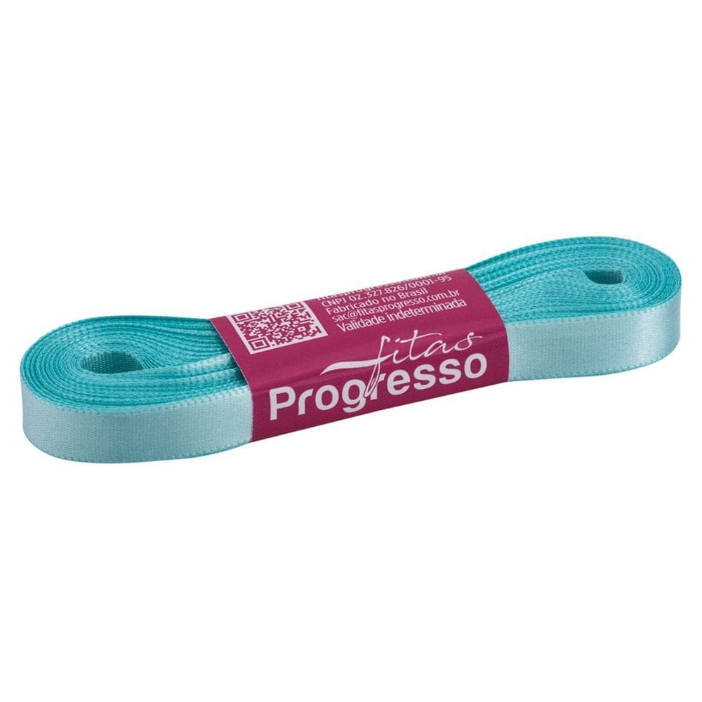 Fita Cetim Progresso Face Simples, 10M, 10Mm, Azul Tiffany