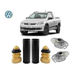 2 Kit Coxim Batente Coifa Amortecedor Traseiro Saveiro 2009 2010 2011 2012