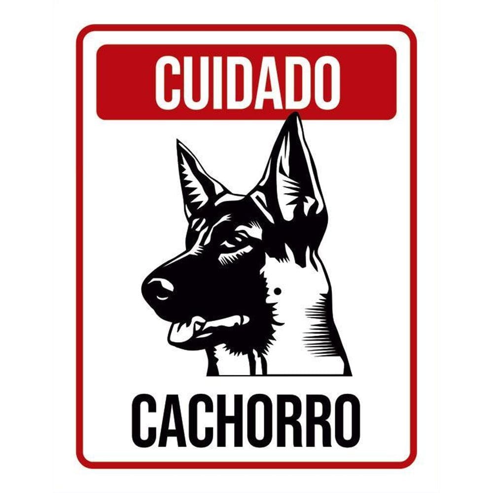 Kit 3 Placas Cuidado Cachotto Pastor Alemão