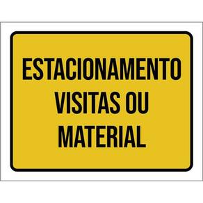 Placa Sinalização Ambiente Estacionamento Visitas 36X46