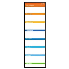 Planner Semanal Color Mdf 20X60Cm Revestido Preto Stalo