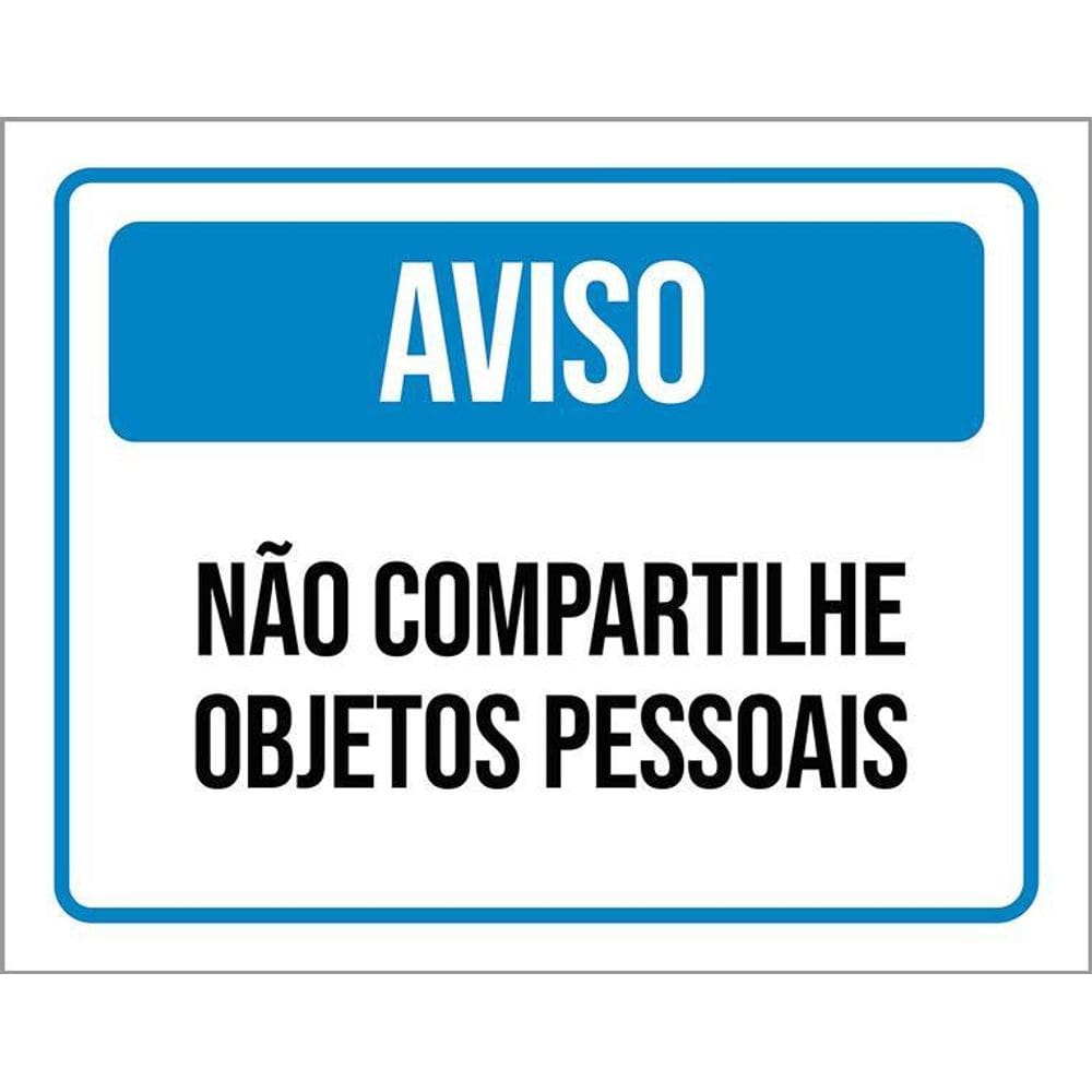 Kit 3 Placas Higiene Aviso Não Compartilhe Objetos Pessoais